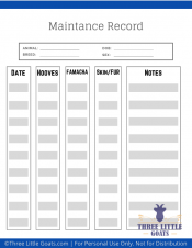 Free Goat Health Printable | Three Little Goats